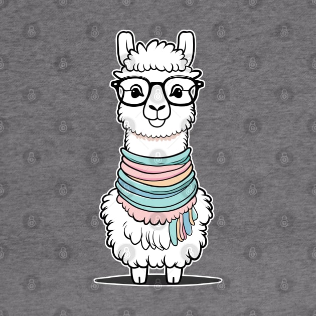 Fashion Llama with Scarf and Glasses by anderleao